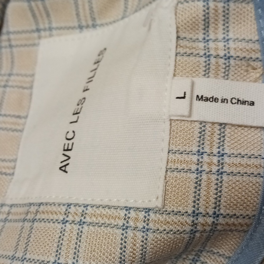 NWT AVEC LES FILLES Women's Mixed Media Plaid Cotton Trench Coat L - Picture 12 of 12